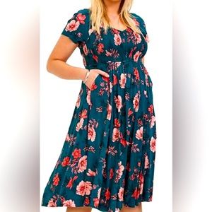 Smocked Floral Dress